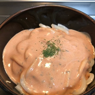 カップスープde冷製トマトのポタージュうどん^_^